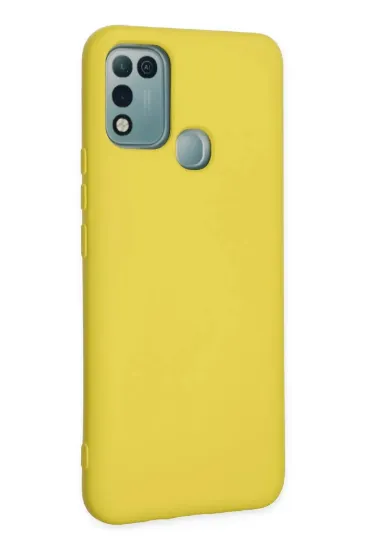 Newface İnfinix Hot 10 Play Kılıf Nano içi Kadife Silikon - Sarı resmi
