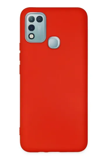 Newface İnfinix Hot 10 Play Kılıf Nano içi Kadife Silikon - Kırmızı resmi