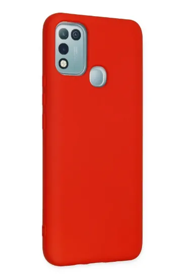 Newface İnfinix Hot 10 Play Kılıf Nano içi Kadife Silikon - Kırmızı resmi
