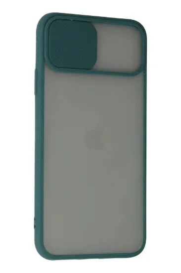 Newface iPhone 11 Pro Kılıf Palm Buzlu Kamera Sürgülü Silikon - Yeşil resmi