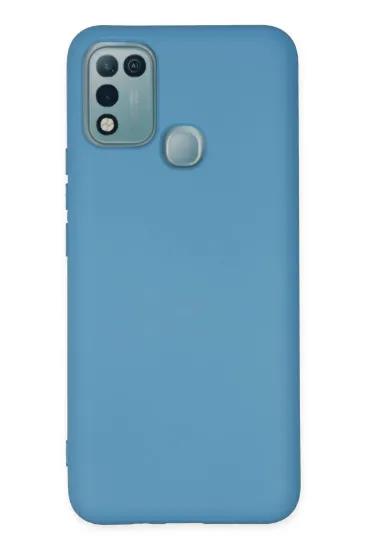 Newface İnfinix Hot 10 Play Kılıf Nano içi Kadife Silikon - Mavi resmi