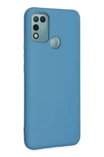 Newface İnfinix Hot 10 Play Kılıf Nano içi Kadife Silikon - Mavi resmi