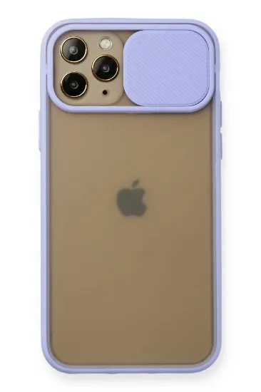 Newface iPhone 11 Pro Kılıf Palm Buzlu Kamera Sürgülü Silikon - Lila resmi