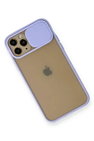 Newface iPhone 11 Pro Kılıf Palm Buzlu Kamera Sürgülü Silikon - Lila resmi