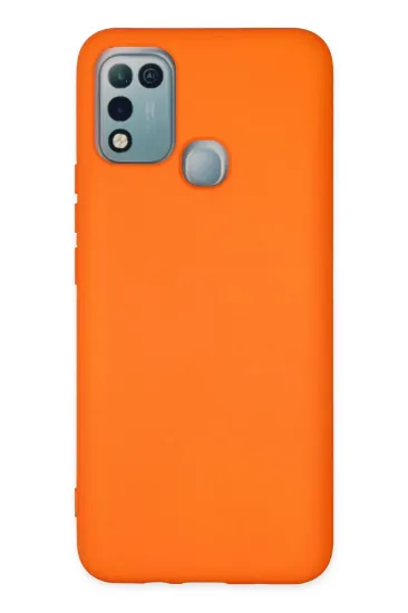 Newface İnfinix Hot 10 Play Kılıf Nano içi Kadife Silikon - Turuncu resmi