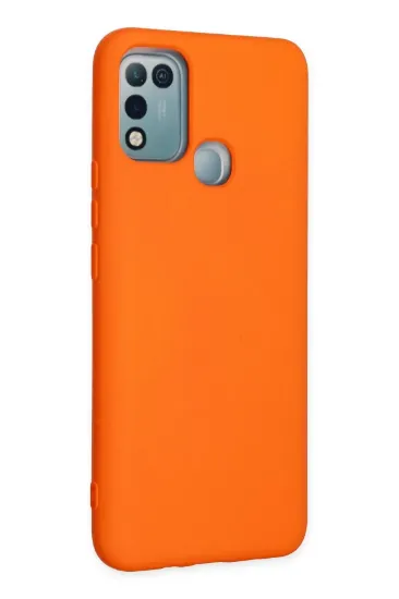 Newface İnfinix Hot 10 Play Kılıf Nano içi Kadife Silikon - Turuncu resmi