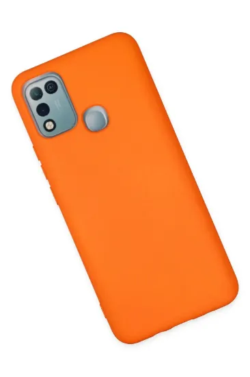 Newface İnfinix Hot 10 Play Kılıf Nano içi Kadife Silikon - Turuncu resmi