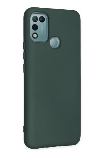 Newface İnfinix Hot 10 Play Kılıf Nano içi Kadife Silikon - Koyu Yeşil resmi