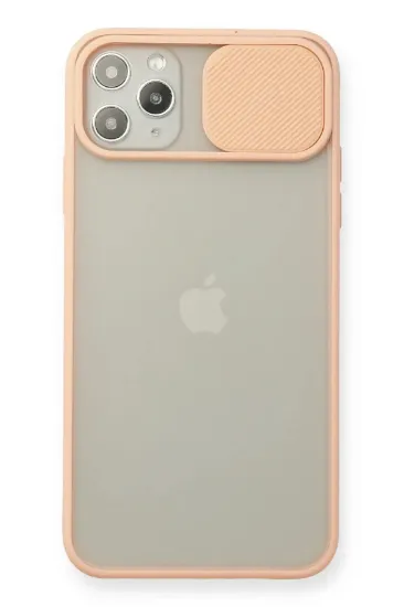 Newface iPhone 11 Pro Max Kılıf Palm Buzlu Kamera Sürgülü Silikon - Pembe resmi