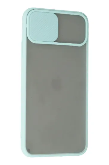 Newface iPhone 11 Pro Max Kılıf Palm Buzlu Kamera Sürgülü Silikon - Turkuaz resmi