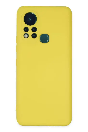 Newface İnfinix Hot 11s Kılıf Nano içi Kadife Silikon - Sarı resmi