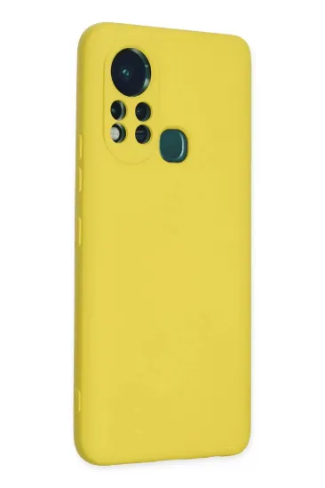 Newface İnfinix Hot 11s Kılıf Nano içi Kadife Silikon - Sarı resmi