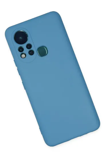 Newface İnfinix Hot 11s Kılıf Nano içi Kadife Silikon - Mavi resmi