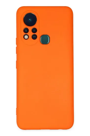 Newface İnfinix Hot 11s Kılıf Nano içi Kadife Silikon - Turuncu resmi
