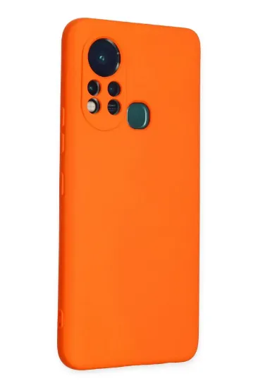 Newface İnfinix Hot 11s Kılıf Nano içi Kadife Silikon - Turuncu resmi