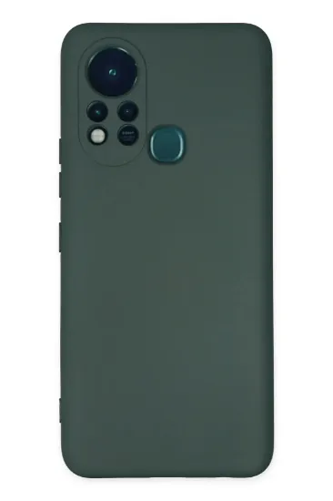 Newface İnfinix Hot 11s Kılıf Nano içi Kadife Silikon - Koyu Yeşil resmi