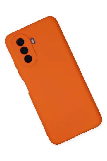 Newface Huawei Nova Y70 Kılıf Nano içi Kadife Silikon - Turuncu resmi