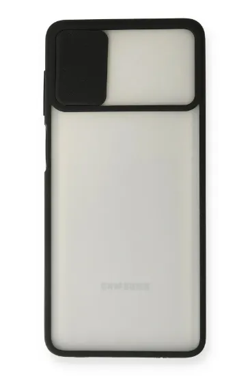 Newface Samsung Galaxy M51 Kılıf Palm Buzlu Kamera Sürgülü Silikon - Siyah resmi
