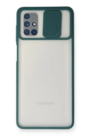 Newface Samsung Galaxy M51 Kılıf Palm Buzlu Kamera Sürgülü Silikon - Yeşil resmi