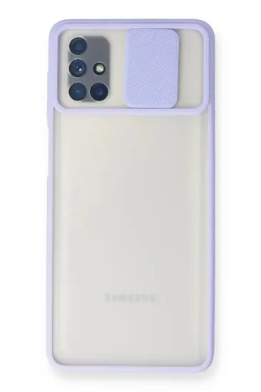 Newface Samsung Galaxy M51 Kılıf Palm Buzlu Kamera Sürgülü Silikon - Lila resmi