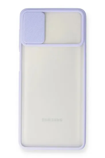 Newface Samsung Galaxy M51 Kılıf Palm Buzlu Kamera Sürgülü Silikon - Lila resmi