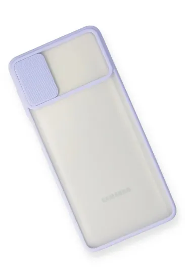 Newface Samsung Galaxy M51 Kılıf Palm Buzlu Kamera Sürgülü Silikon - Lila resmi