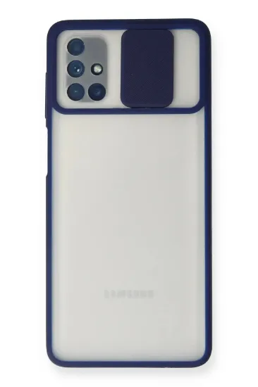 Newface Samsung Galaxy M51 Kılıf Palm Buzlu Kamera Sürgülü Silikon - Lacivert resmi