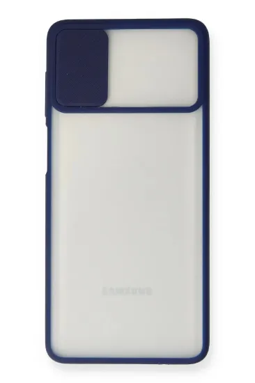 Newface Samsung Galaxy M51 Kılıf Palm Buzlu Kamera Sürgülü Silikon - Lacivert resmi