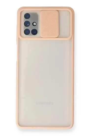 Newface Samsung Galaxy M51 Kılıf Palm Buzlu Kamera Sürgülü Silikon - Pembe resmi