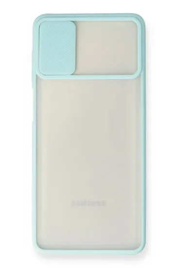 Newface Samsung Galaxy M51 Kılıf Palm Buzlu Kamera Sürgülü Silikon - Turkuaz resmi