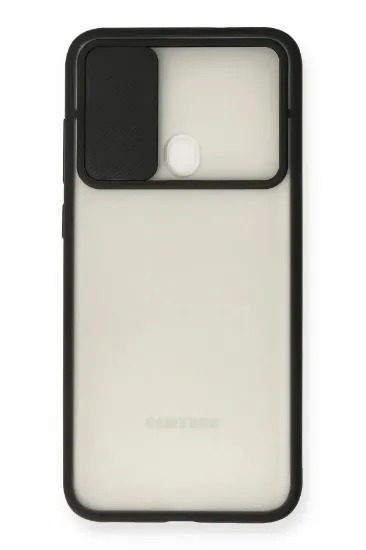 Newface Samsung Galaxy A11 Kılıf Palm Buzlu Kamera Sürgülü Silikon - Siyah resmi
