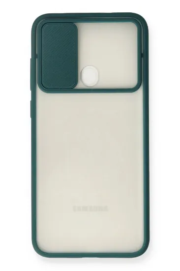 Newface Samsung Galaxy A11 Kılıf Palm Buzlu Kamera Sürgülü Silikon - Yeşil resmi
