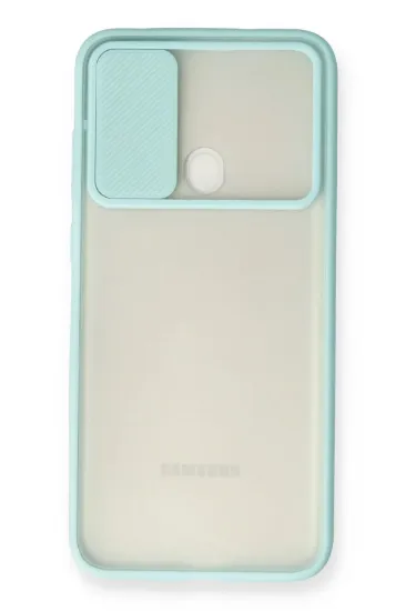 Newface Samsung Galaxy A11 Kılıf Palm Buzlu Kamera Sürgülü Silikon - Turkuaz resmi