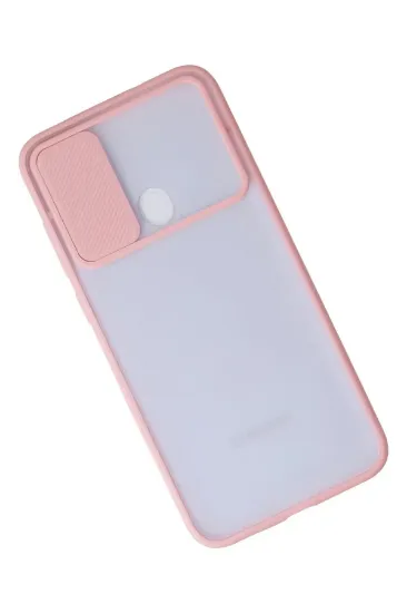 Newface Samsung Galaxy A11 Kılıf Palm Buzlu Kamera Sürgülü Silikon - Pembe resmi