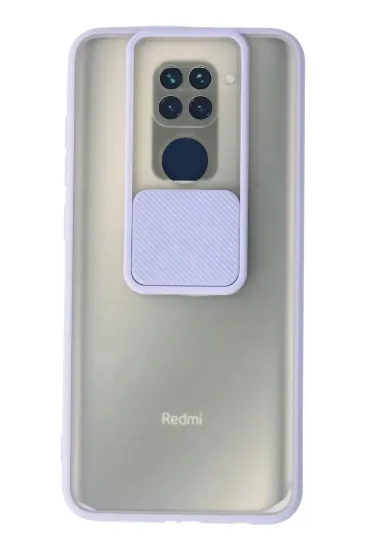 Newface Xiaomi Redmi Note 9 Kılıf Palm Buzlu Kamera Sürgülü Silikon - Lila resmi