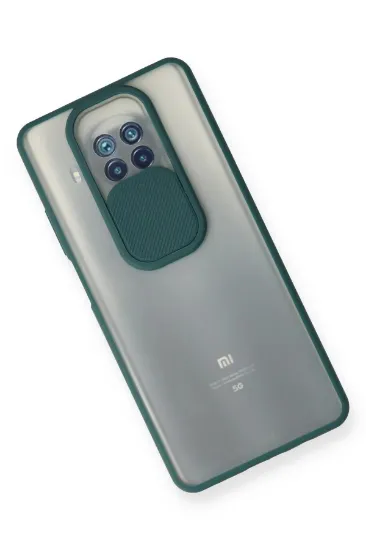 Newface Xiaomi Mi 10T Lite Kılıf Palm Buzlu Kamera Sürgülü Silikon - Yeşil resmi