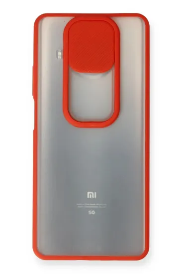 Newface Xiaomi Mi 10T Lite Kılıf Palm Buzlu Kamera Sürgülü Silikon - Kırmızı resmi