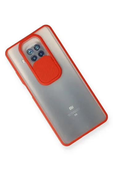 Newface Xiaomi Mi 10T Lite Kılıf Palm Buzlu Kamera Sürgülü Silikon - Kırmızı resmi