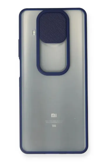 Newface Xiaomi Mi 10T Lite Kılıf Palm Buzlu Kamera Sürgülü Silikon - Lacivert resmi