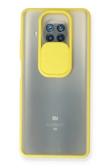 Newface Xiaomi Mi 10T Lite Kılıf Palm Buzlu Kamera Sürgülü Silikon - Sarı resmi