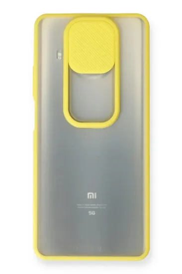 Newface Xiaomi Mi 10T Lite Kılıf Palm Buzlu Kamera Sürgülü Silikon - Sarı resmi