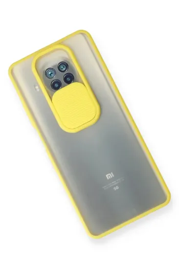 Newface Xiaomi Mi 10T Lite Kılıf Palm Buzlu Kamera Sürgülü Silikon - Sarı resmi