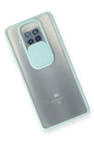 Newface Xiaomi Mi 10T Lite Kılıf Palm Buzlu Kamera Sürgülü Silikon - Turkuaz resmi