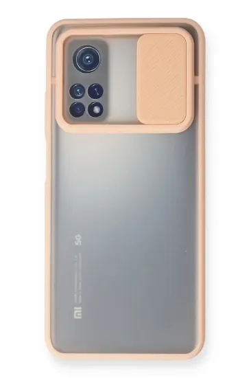 Newface Xiaomi Mi 10T Kılıf Palm Buzlu Kamera Sürgülü Silikon - Pembe resmi