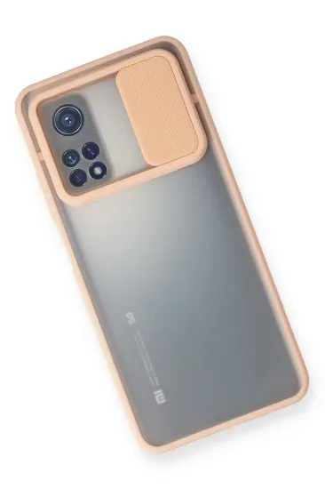 Newface Xiaomi Mi 10T Kılıf Palm Buzlu Kamera Sürgülü Silikon - Pembe resmi