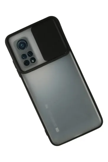 Newface Xiaomi Mi 10T Kılıf Palm Buzlu Kamera Sürgülü Silikon - Siyah resmi