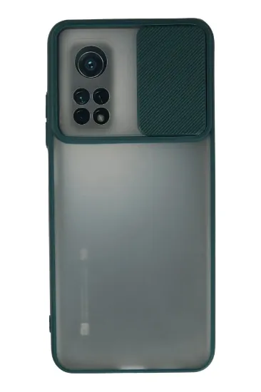 Newface Xiaomi Mi 10T Kılıf Palm Buzlu Kamera Sürgülü Silikon - Yeşil resmi
