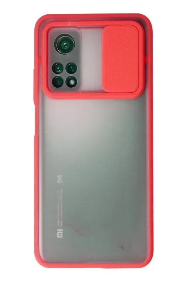 Newface Xiaomi Mi 10T Kılıf Palm Buzlu Kamera Sürgülü Silikon - Kırmızı resmi