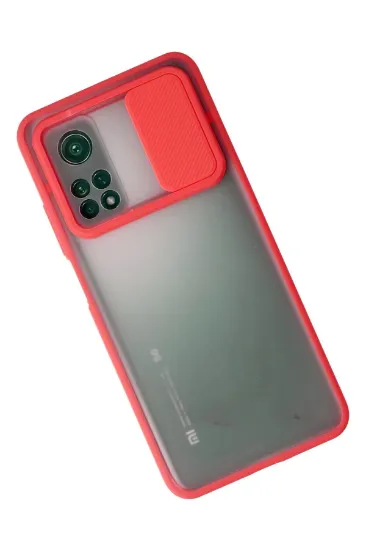Newface Xiaomi Mi 10T Kılıf Palm Buzlu Kamera Sürgülü Silikon - Kırmızı resmi