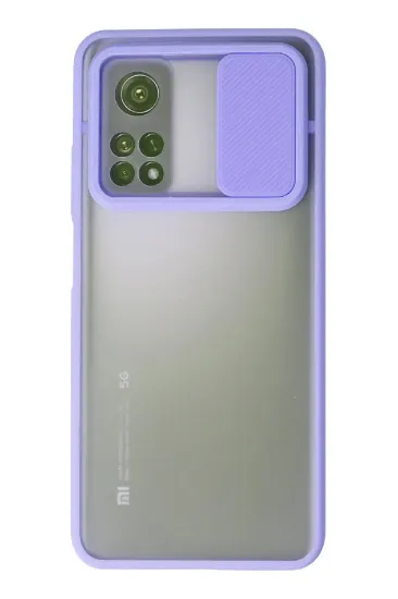 Newface Xiaomi Mi 10T Kılıf Palm Buzlu Kamera Sürgülü Silikon - Lila resmi